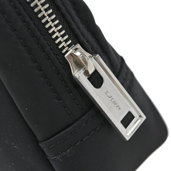 BURBERRY Logo Clutch Pouch Bag Nylon Black SHW 65RF576 - Picture 8 of 16